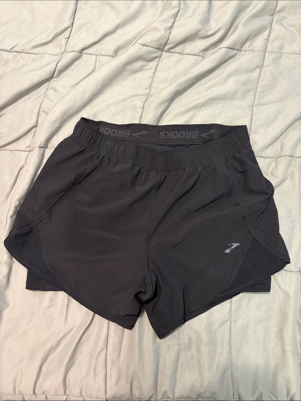 Brooks Black Women's 2-in-1 Athletic Running Shorts